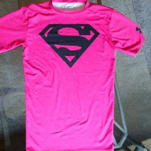 Super girl under armour compression shirt